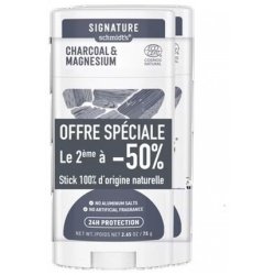 Schmidt's Signature Deodorant Stick Natural Charcoal and Magnesium 75g - Pack of 2