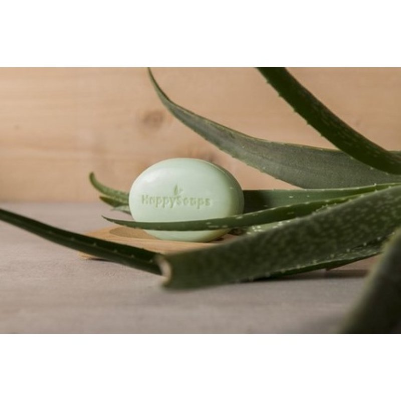 Happysoaps Facial Cleanser Bar & Make-Up Remover - Aloe Vera - Soft, Nourishing And Nicely Scented - 100% Plastic Free,