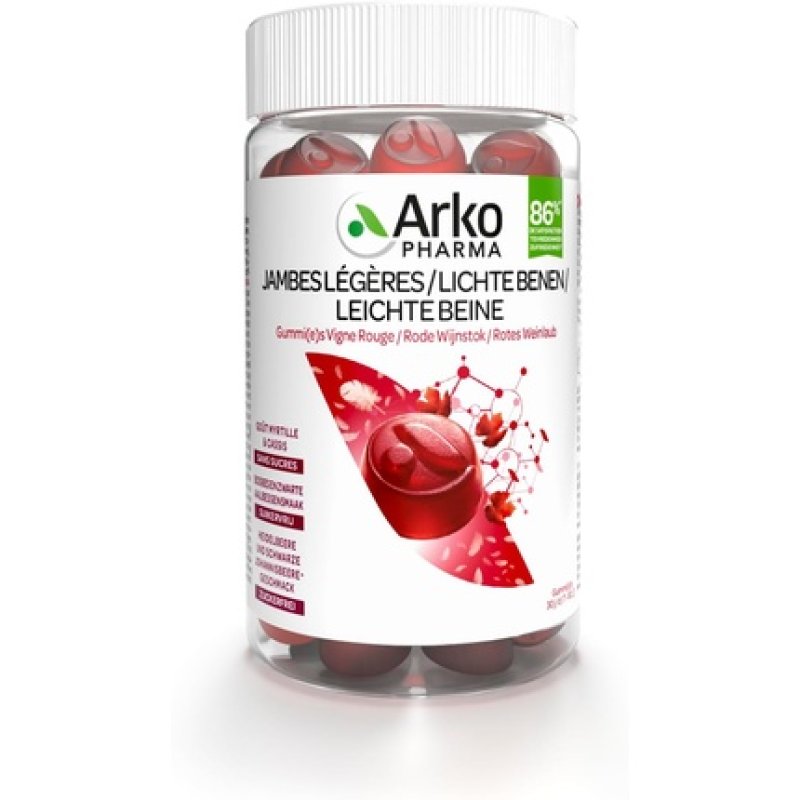 ARKOPHARMA Arkogummies Light Legs Red Vine Helps Improve Circulation for Light Legs From 18 Years Vegan Black Currant