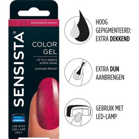 Sensista Color Gel Passionate Punch - Red/Pink Glitter