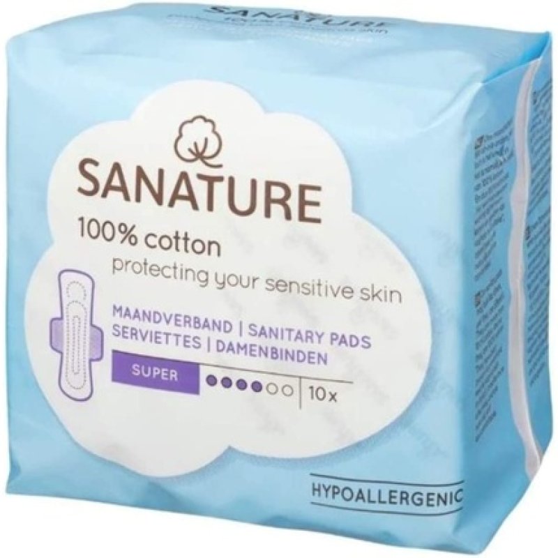 Sanature Sanitary Super 100% Cotton Sanitary Towels with Wings