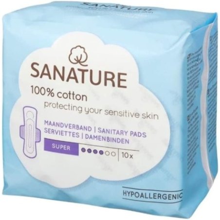 Sanature Sanitary Super 100% Cotton Sanitary Towels with Wings