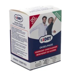1-2DRY 20 Large White Underarm Pads Antiperspirant - Against Sweat Stains - Absorbent