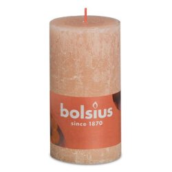 Bolsius Misty Pink Rustic Shine Pillar Candle 13cm x 7cm
