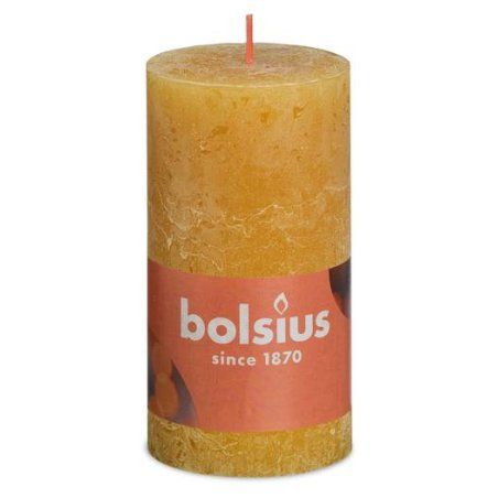 Bolsius Rustiko Shine bougie en cire Cylindre Jaune 1 pièce(s)