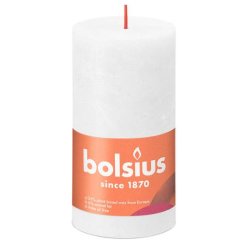 Bolsius Rustiko Shine bougie en cire Cylindre Blanc 1 pièce(s)