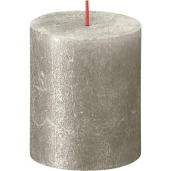 Rustic Pillar Candles Shimmer Champagne