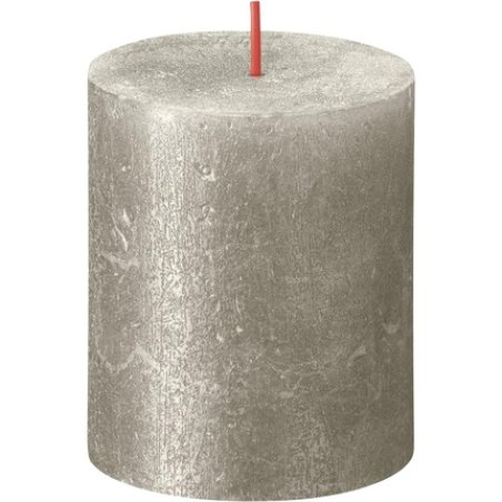 Rustic Pillar Candles Shimmer Champagne