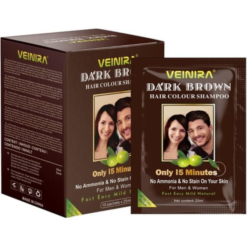 Veinira Herbal Quick Hair Colour Shampoo Instant Dye for Men and Women