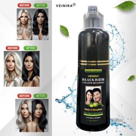 Veinira Herbal Quick Hair Colour Shampoo Effortless Instant Dye for Men