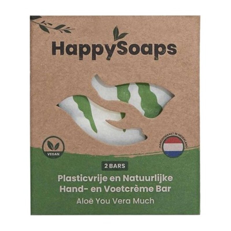Happysoaps Hand And Foot Cream Bar Aloe You Vera Much - Nourishing Aloe Vera Formula