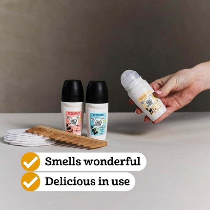 Marcel's Green Soap Anti-Perspirant Deodorant Roll-on Vanilla & Cherry Blossom Free from Aluminium Non-staining 95%