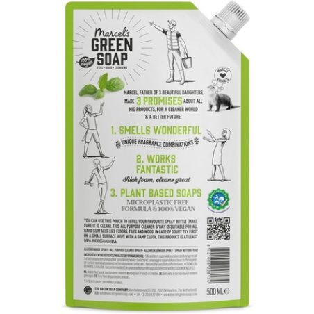 Marcel's Green Soap All-purpose Spray Refill Basil & Vetiver Cleaning Spray 500ml