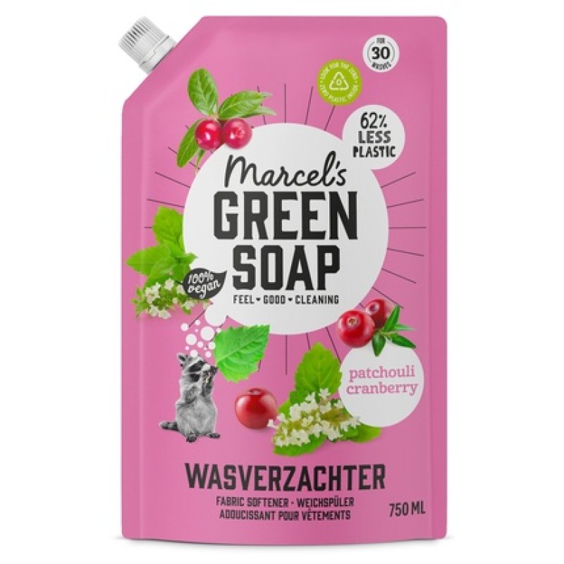 Marcel's Green Soap Washing Softener Patchouli & Cranberry Refill - Eco-Friendly Fabric Softener