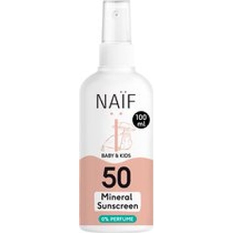Naif Mineral Sunscreen Spray For Babies And Children - Spf 50 - 100ml
