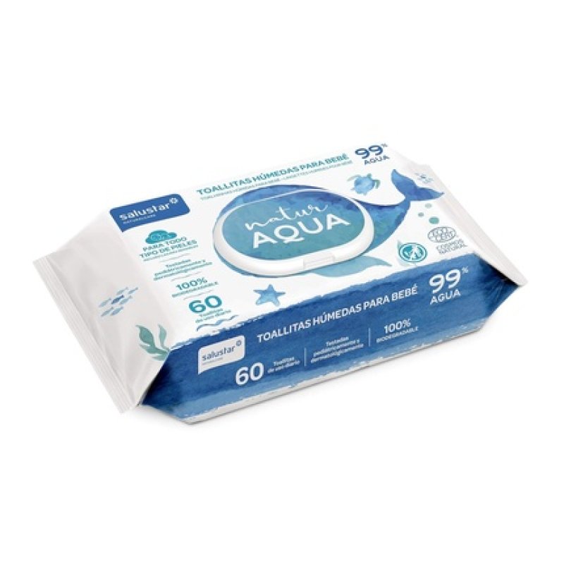 Baby Natur Aqua Wet Wipes 60 Pieces