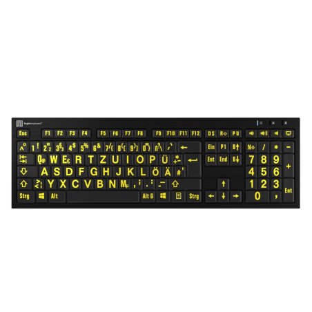 LogicKeyboard XL-Print Yellow on Black DE (PC/Nero)