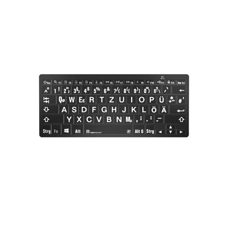 LogicKeyboard XL-Print White on Black DE (PC/BT)