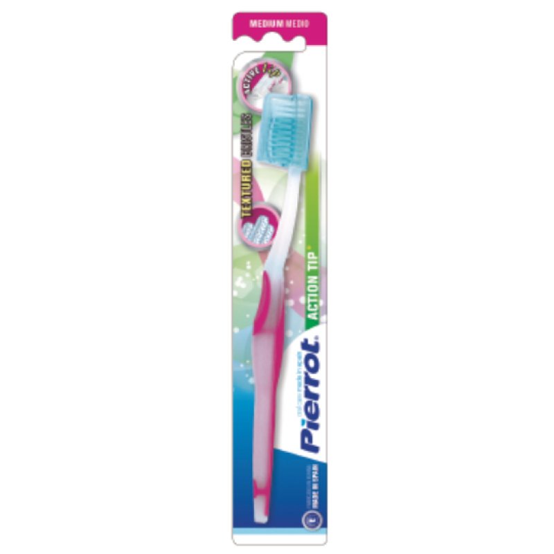 Pierrot ACTION TIP brosse à dents Rose, Blanc
