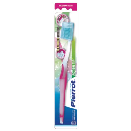 Pierrot ACTION TIP brosse à dents Rose, Blanc