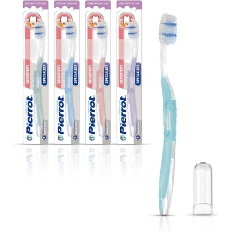 Pierrot Specialist Sensitivity Toothbrush Extra Soft Bristles with Stay Clean Cap