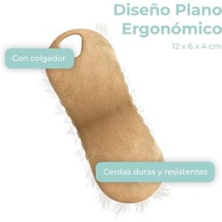 VIGAR Multifunctional Brush Hard and Resistant Bristles 12x6x4cm Made in Spain with Recycled Materials Brown Washing