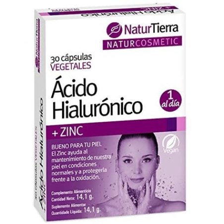 Ácido Hialuronico Zinc 30 Caps Vegetales