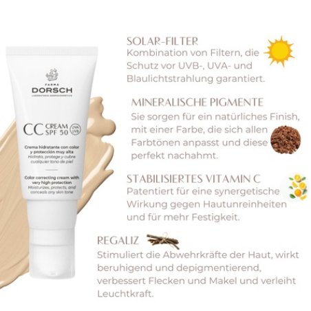 FARMA DORSCH CC Cream SPF 50 Tinted Day Cream with Sun Protection Makeup Tinted Moisturizer Tinted Sunscreen Face