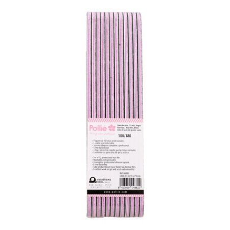 Eurostil Straight Padded Black Nail File 100180 06000 - Pack of 12