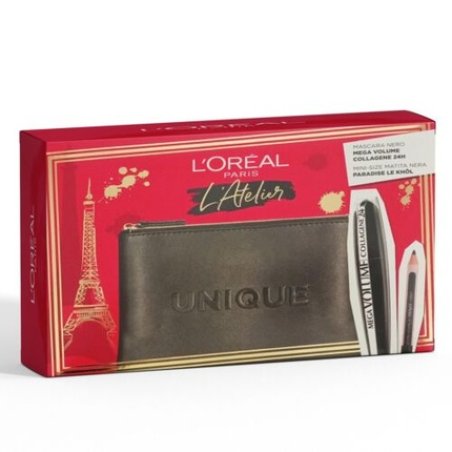 L'Oreal Paris Atelier Pouch Set with Mega Volume Mascara and Pencil