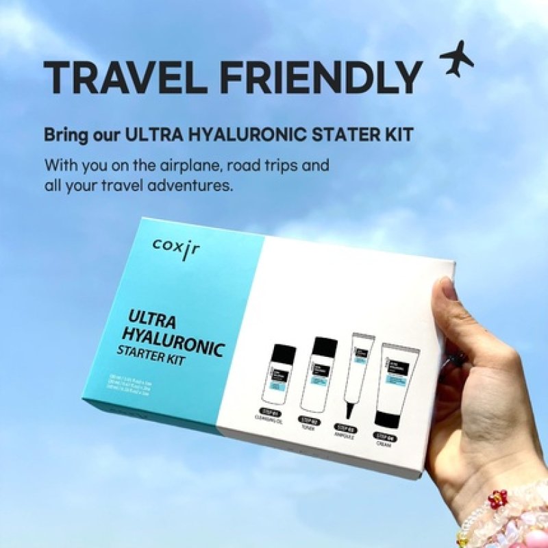 Coxir Ultra Hyaluronic Starter Kit Cleansing Oil Toner Ampoule Cream Travel