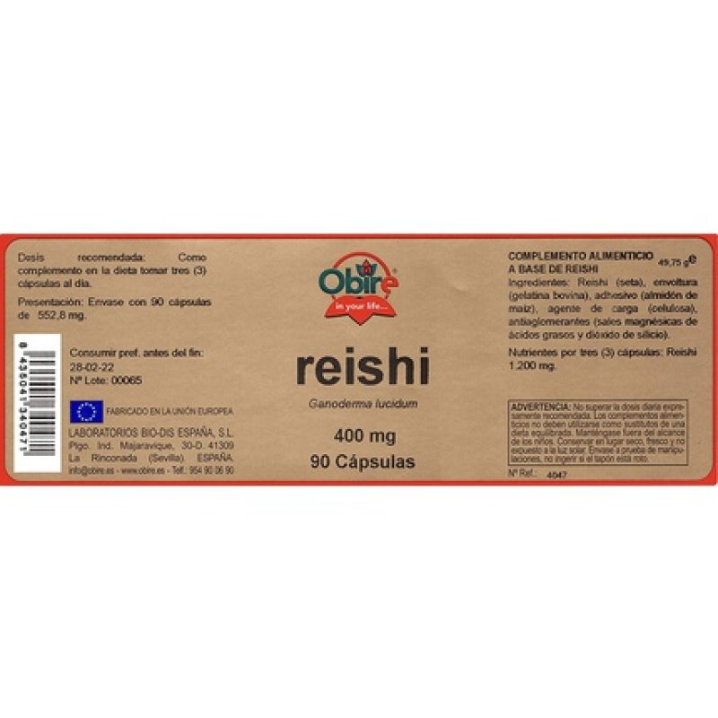 Obire Reishi 400mg. 90cap