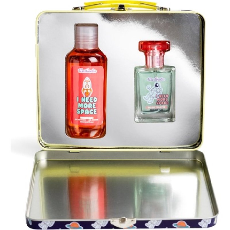 Aquarius Martinelia Space Tin Set Eau de Toilette and Shower Gel in Cool Space Design for Boys and Girls Refreshing
