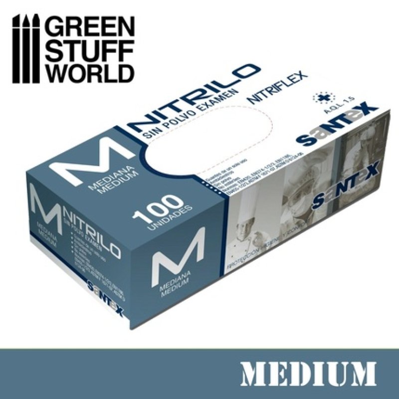 Medium Nitrile Gloves for Hobby Miniature Paint Airbrushing Sculpting by GSW