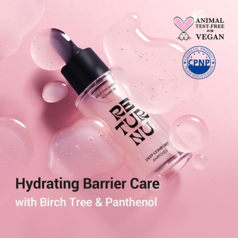 Deep Comfort Ampoule Serum for Face - Korean Skin Barrier Care for Oily and Dry Skin