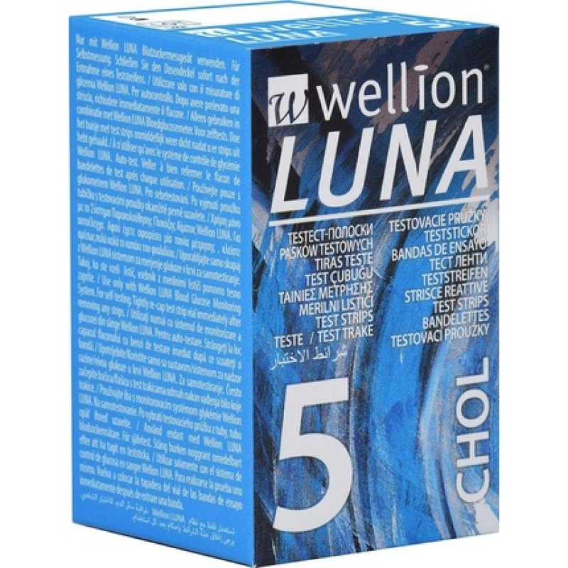 Wellion LUNA Cholesterol Test Strips 5 Pieces