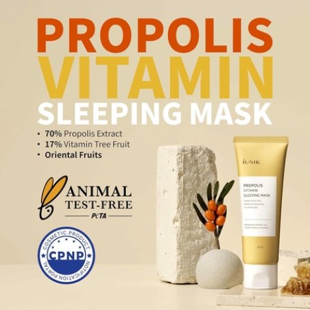 iUNIK Propolis Edition Skincare Set Sleeping Mask 2.02 fl.oz. & Mini Serum 0.51 fl.oz. - Infusing and Revitalizing Skin