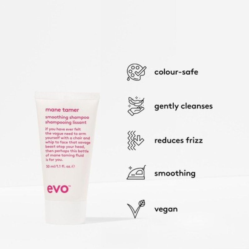 Evo Mane Tamer Smoothing Shampoo - Cleans, Smooths, and Strengthens Hair
