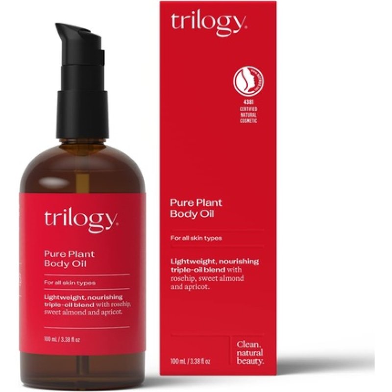 Trilogy Pure Plant Body Oil 100ml Lightweight Nourishing Triple-Oil Blend with Rosehip Sweet Almond & Apricot Made in