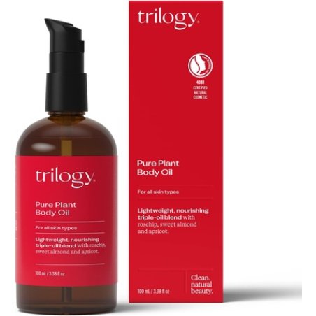 Trilogy Pure Plant Body Oil 100ml Lightweight Nourishing Triple-Oil Blend with Rosehip Sweet Almond & Apricot Made in