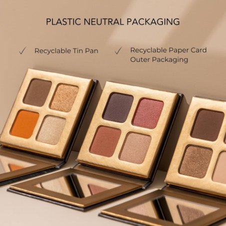 INIKA Organic Quad Eyeshadow Palette Pure Mineral Shimmer Longwear Highly Pigmented Blendable with Vegan Cocoa Seed