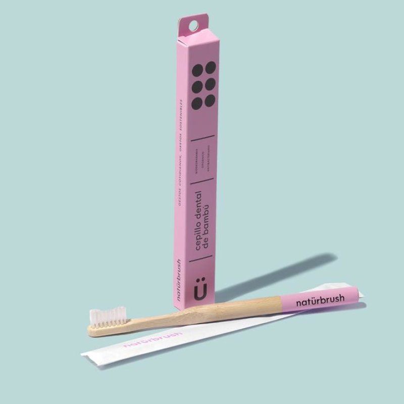 Naturbrush Bamboo Toothbrush Adult Pink 100ml