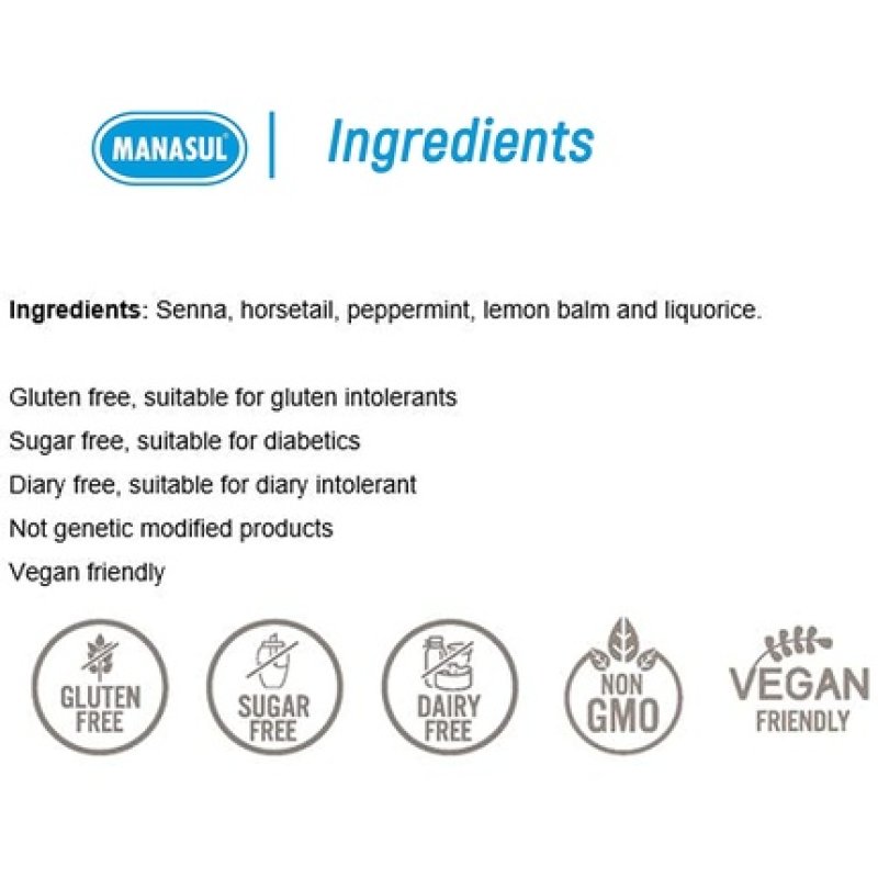 Manasul - Digestive Infusion Of Sen And Horsetail With Mint And Licorice