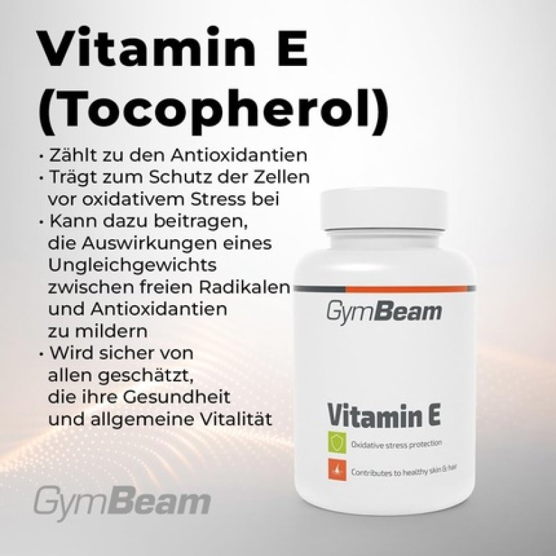 Gymbeam Vitamin E Capsules High Dose with Tocopherol and Antioxidants
