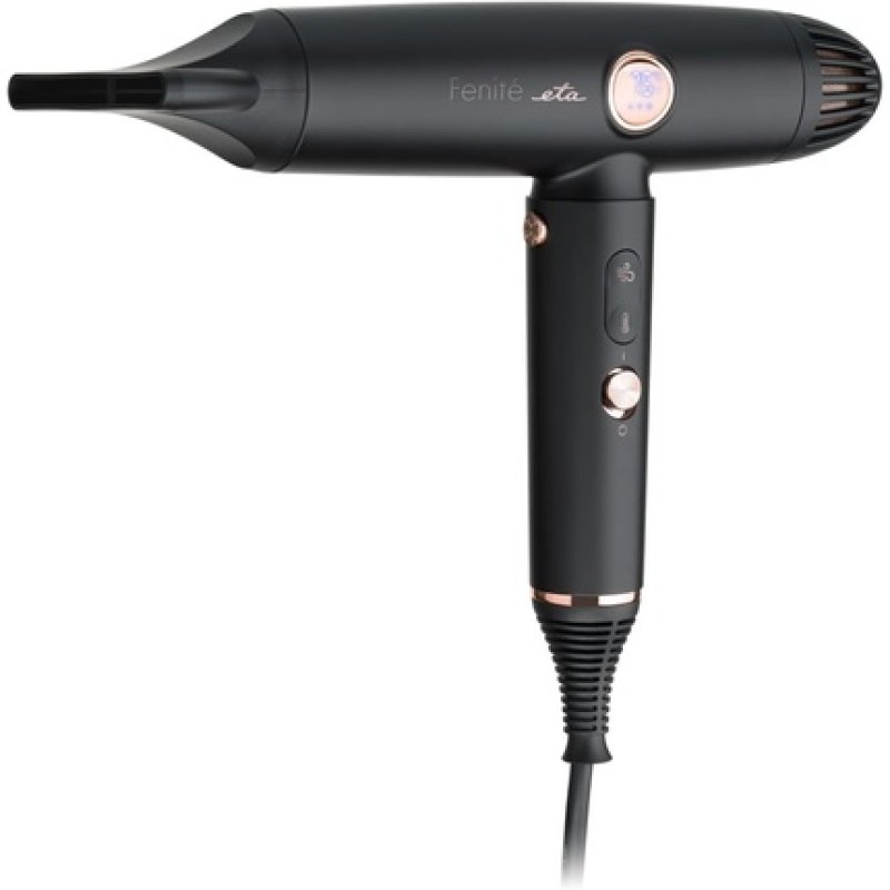 ETA Ion Hair Dryer Fenite Exclusive Black Edition Digital Carbonless Motor 1400W 3 Temperature Settings Cold Air