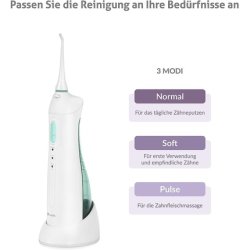 TrueLife AquaFloss Compact Portable Water Flosser 3 Modes 150ml Reservoir with 2 Nozzles and Rotating Head