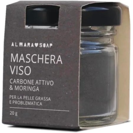 Almara Soap Activated Charcoal and Moringa Face Mask for Oily and Dry Skin