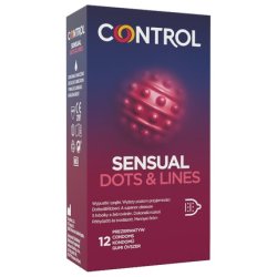 Control Sensual Dotslines Condoms Stimulating 12 Pieces