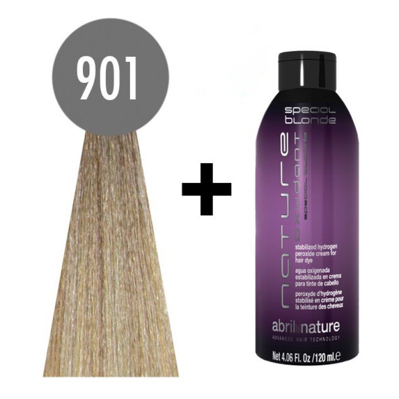 abril et nature Naturecolor Plex 901 120ml. Blanchiment des cendres Nature Oxydant Special Blonde 120ml.