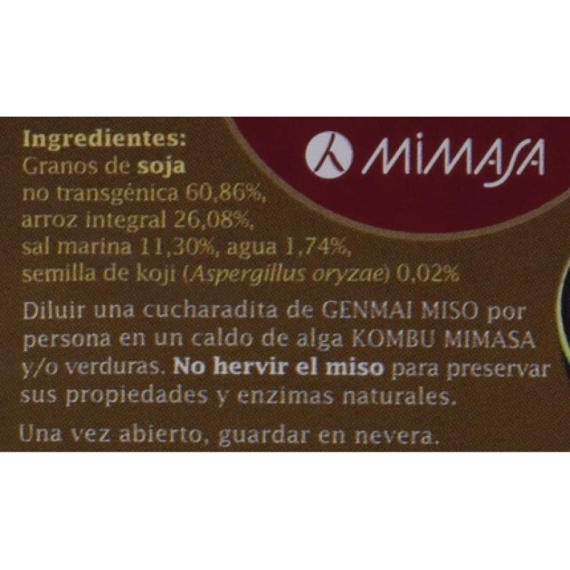 Nutricosmetics - Mimasa Genmai Miso 400g